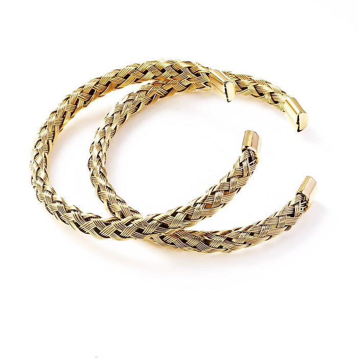 New Wire Rope Braided Bracelet Stainless Steel C-shaped Open Bracelet Bangle