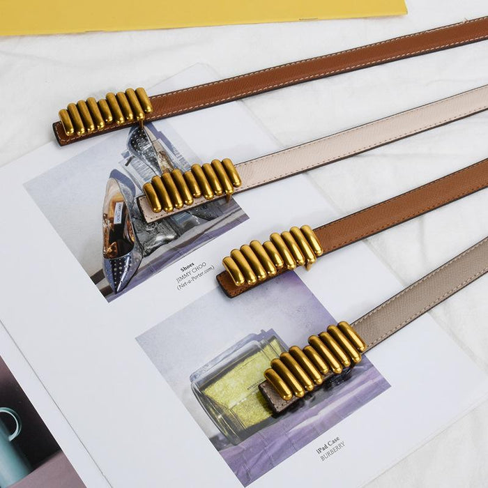 New Vintage Jeans with Leather Belt