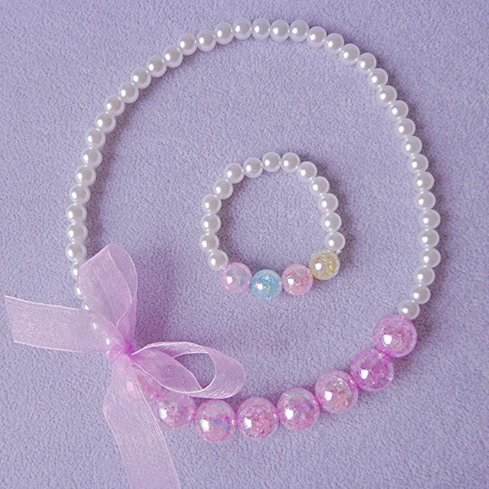 Clothing Ribbon Bow Accessories Children's Necklace Bracelet Set