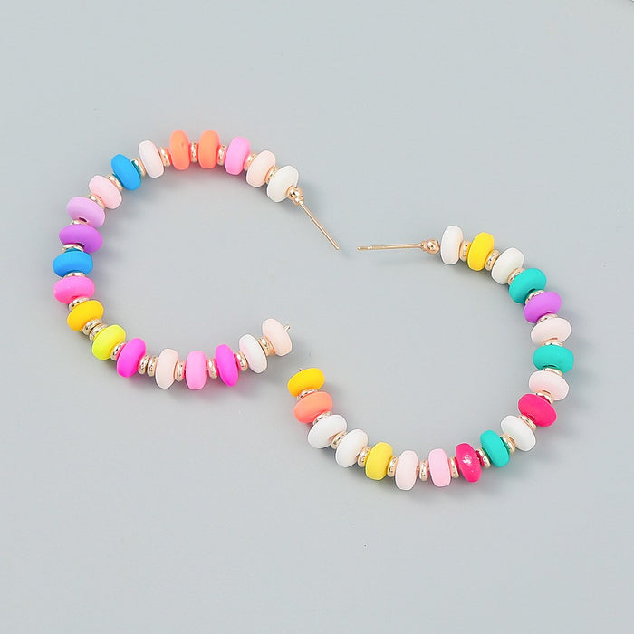 Creative Personality Geometric Hand Woven Beads Earrings