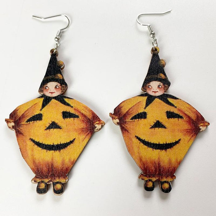 New Creative Cartoon Personality Ladies Wooden Earrings