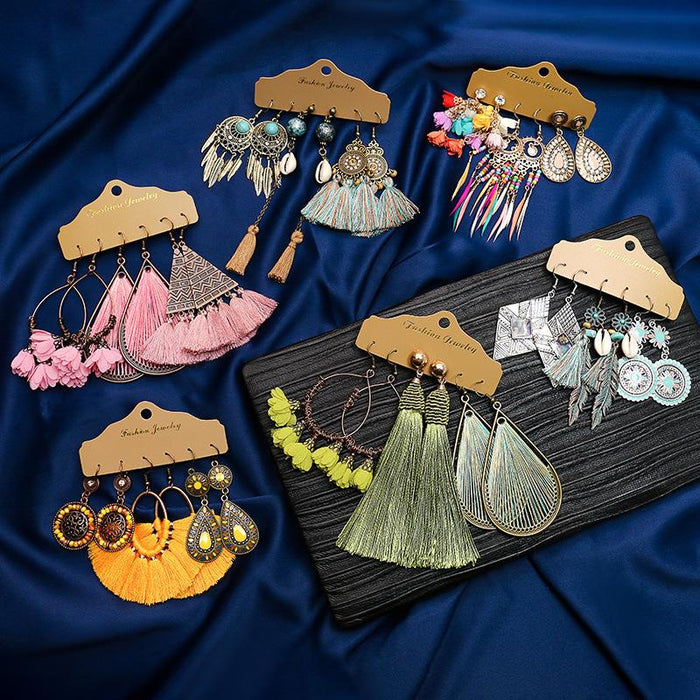 3 pairs/set Earrings Bohemian Style Jewelry X0X36208