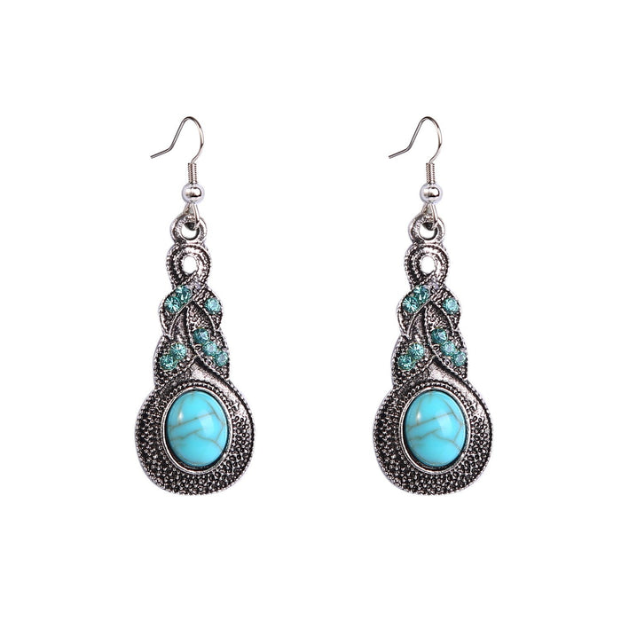 Women's Vintage Boho Greenstone Earrings