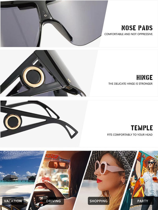 One piece half frame sunglasses