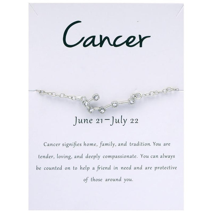 Twelve Constellations Bracelet Rhinestone Card Bracelet