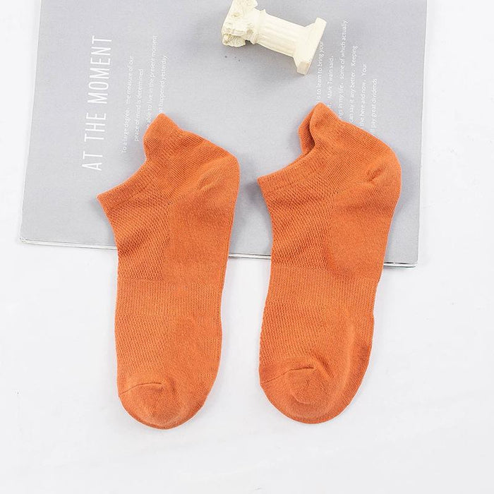 Summer Thin Socks Solid Color Sweat Absorbing Breathable Boat Socks