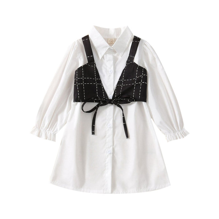 White shirt skirt children's suit