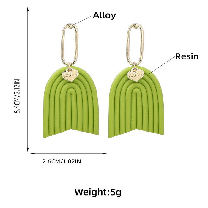 Simple Fashion Geometric Resin Stripe Stud Earrings