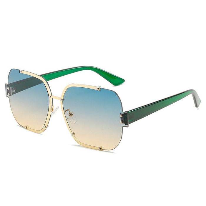 Metal half frame personalized Sunglasses ocean piece