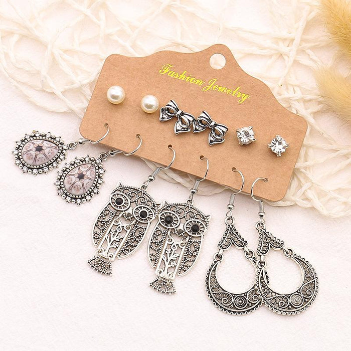 Snake Owl Ocean 6-Piece Earring Jewelry