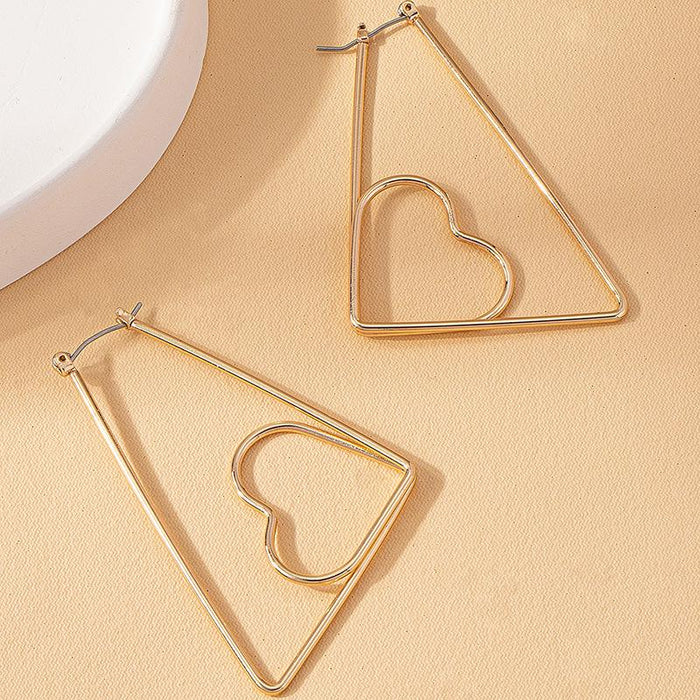 Simple Personality Large Circle Heart-shaped Female Earrings