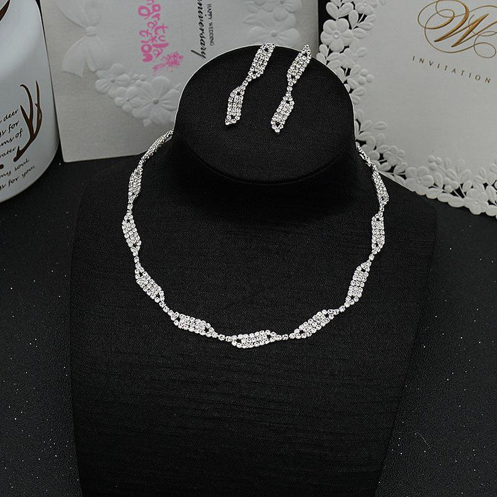 New Female Jewelry Rhinestone Necklace Set Accessories