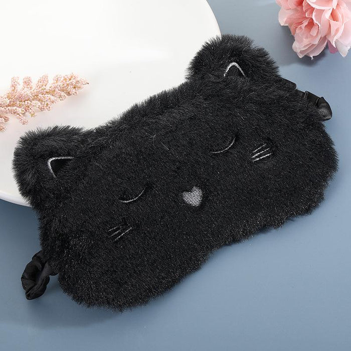 Cartoon Puppy Elk Black Cat Sleeping Blindfold Eye Mask