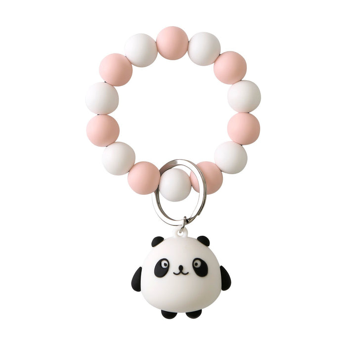 Handmade Panda Silicone Beaded Wrist Keychain