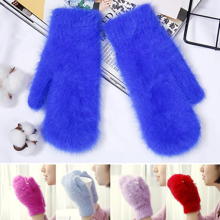 Female Elastic Full Fingers Gloves Cute Rabbit