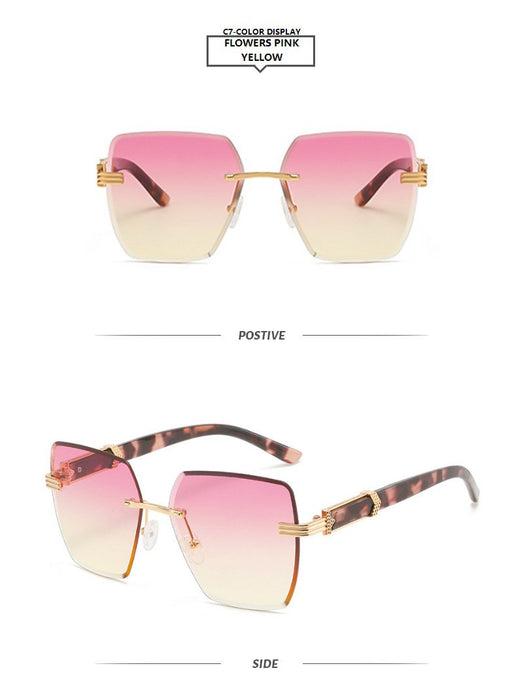 Frameless cut edge light luxury GRADIENT SUNGLASSES