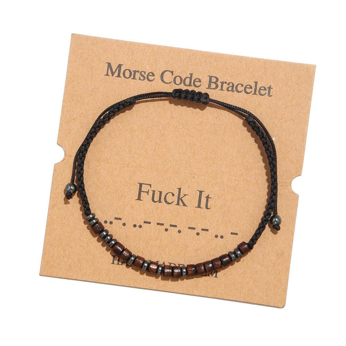 Morse Code Alphanumeric Woven Bracelet