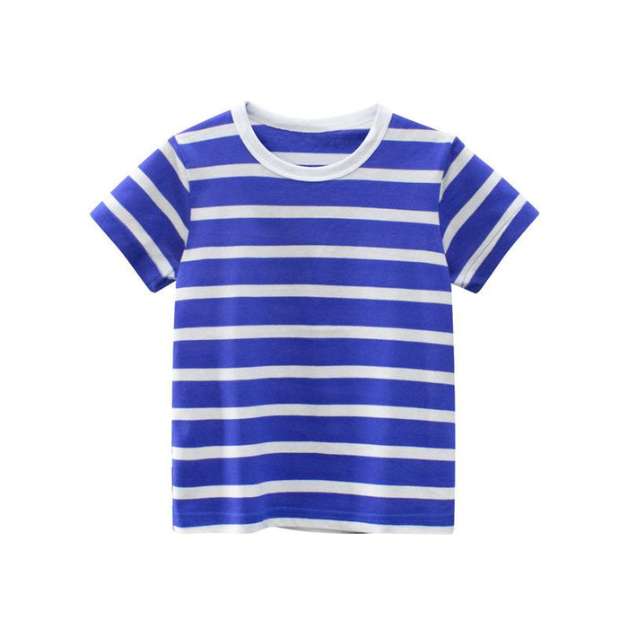 Children's short sleeved T-shirt striped shirt