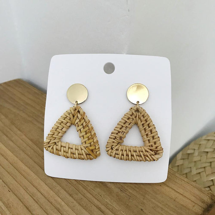 Bohemian Long Handmade Rattan Tassel Earrings