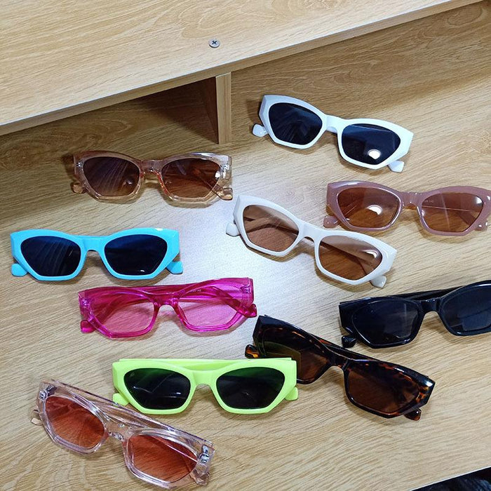 Fashion Retro Plain Small Frame Sunglasses