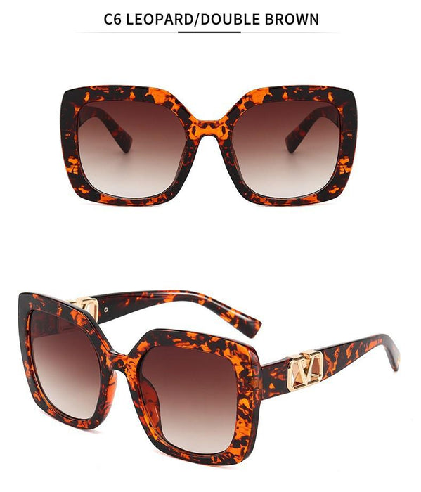 Box fashion sunglasses large frame sunglasses