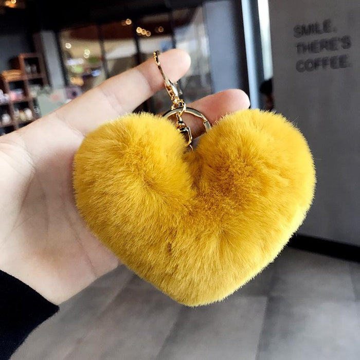 Love Wool Ball Metal Key Chain Car Pendant Women's Bag Pendant