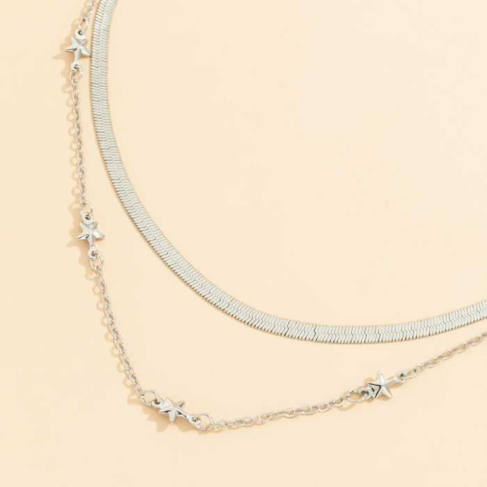 Double Layer Star Chain Simple Clavicle Chain