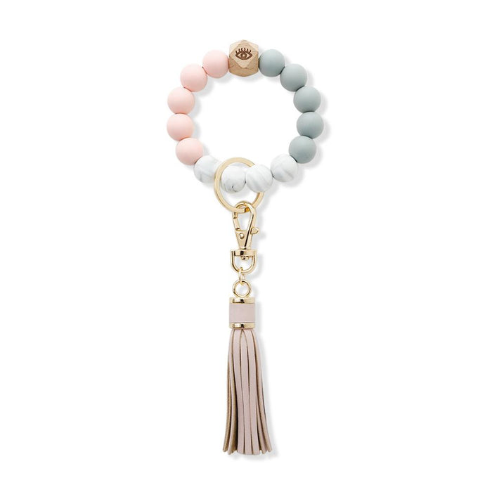 New Tassel Wood Bead Bracelet Silicone Bracelet Key Chain