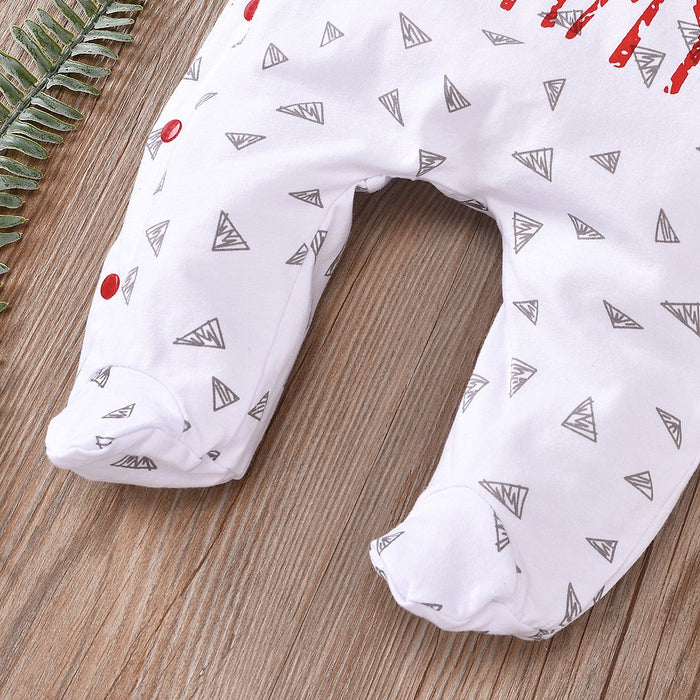 White long sleeved printed BODYSUIT