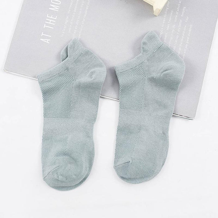 Summer Thin Socks Solid Color Sweat Absorbing Breathable Boat Socks