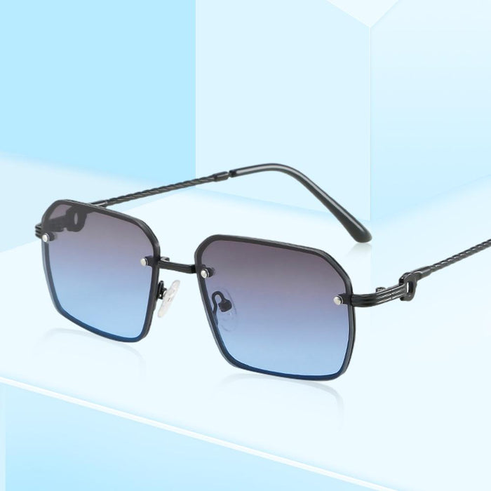 Square small frame Vintage Metal Sunglasses