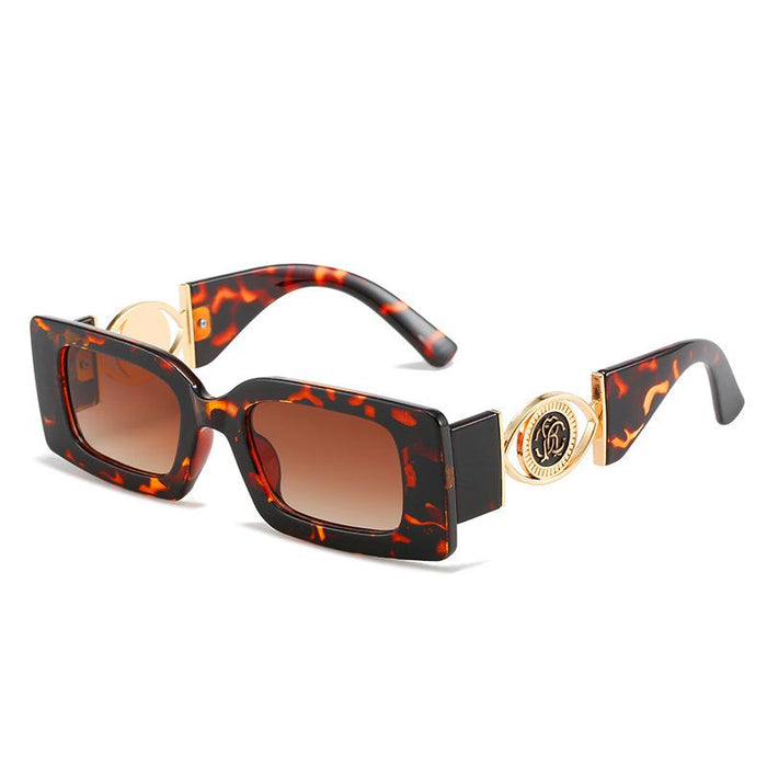 Square small frame metal sunglasses