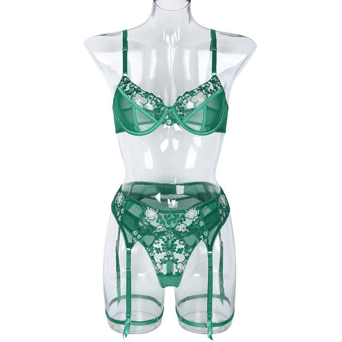 Women's Lace Mesh Lingerie Sexy Push Up Underwear Set