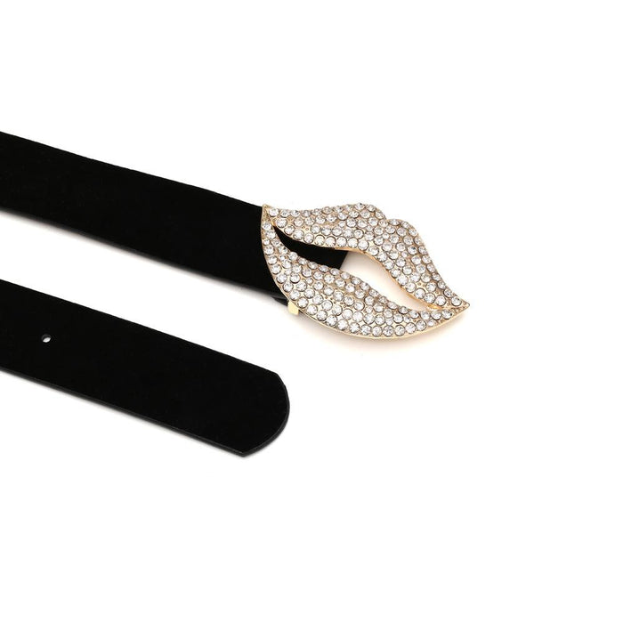 Alloy diamond belt velvet thick belt