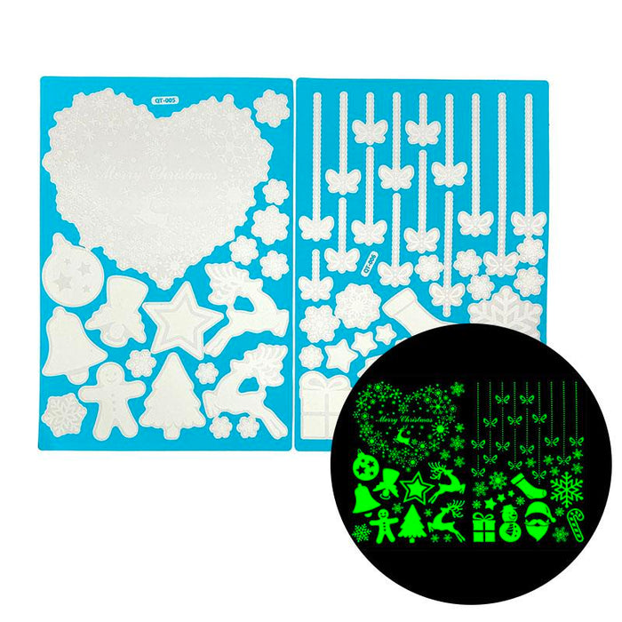1 Sheet Merry Christmas Snowflake Snowman Window Sticker
