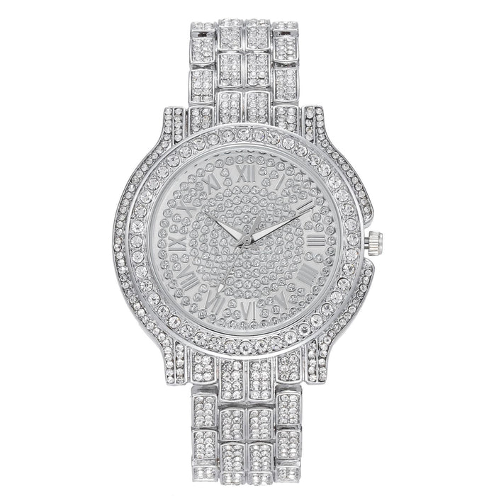 Women Watch Rhinestone Steel Quartz Fashion Wristwatch LLZ13876