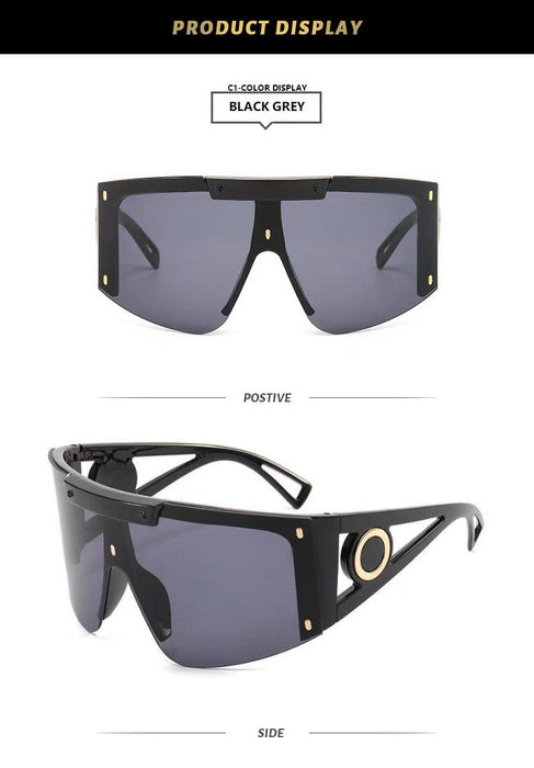 One piece half frame sunglasses