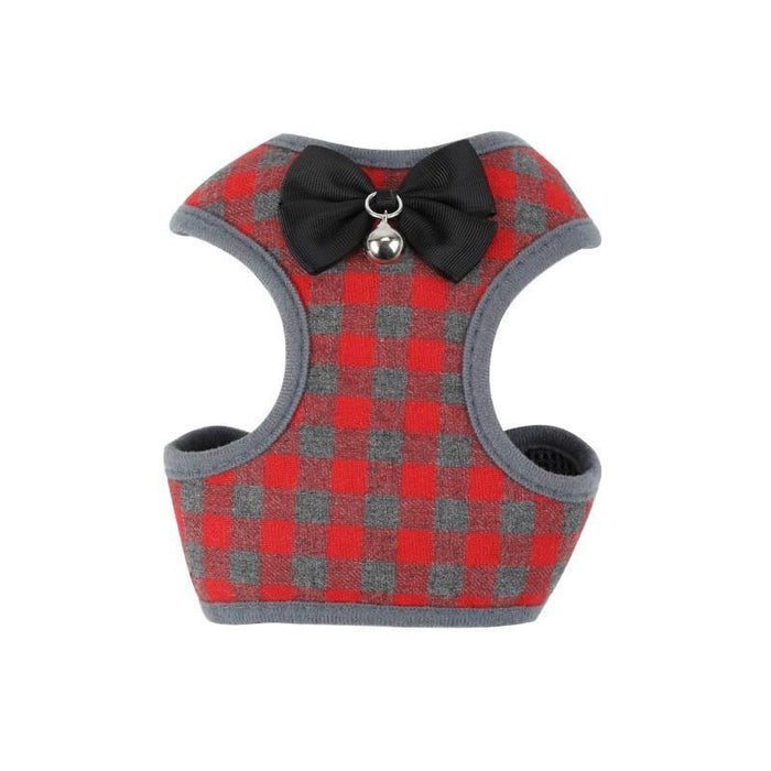 Plaid Evening Dress Small Dog Harness Vest With Leash Pitbull Mesh Puppy Harness Beagle Pet Accessories Cats Products For Pets