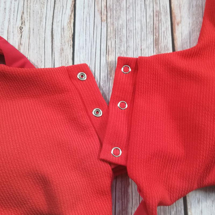 Sexy Bow Button Adjustable Split Bikini Backless Swimsuit