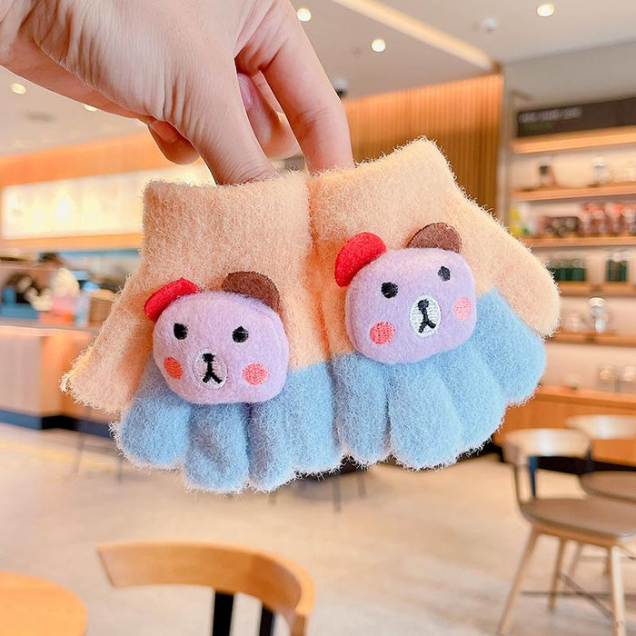 0-3 Years Old Winter Baby Cute Knitting Cartoon Gloves