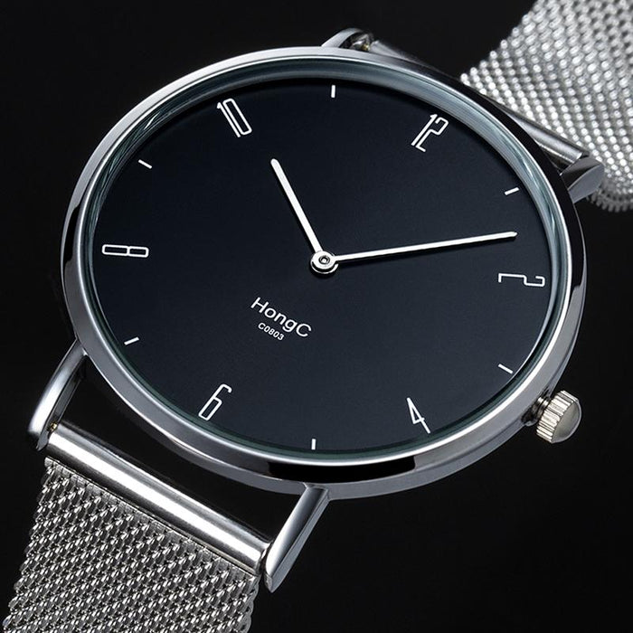 Fashion YAZOLE Watches Men Ultra-miniature Style Stainless Steel Mesh Strap Ultra Thin Dial Wristwatch