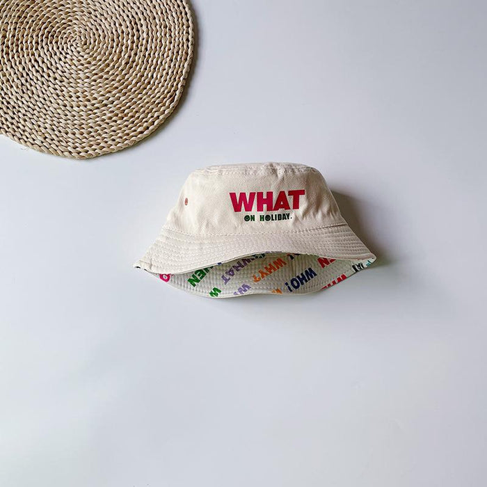 WHAT Letter Reversible Children's Bucket Hat