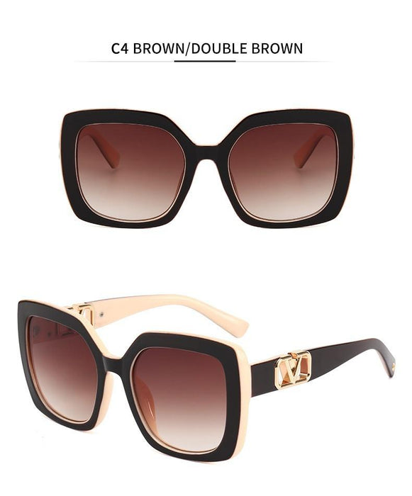 Box fashion sunglasses large frame sunglasses