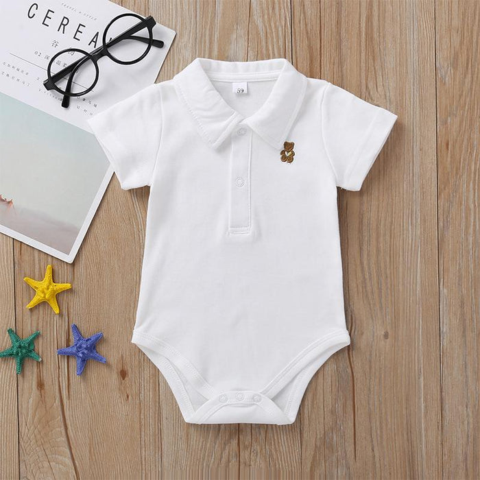Summer Baby Boys Candy Color Bear Jumpsuit