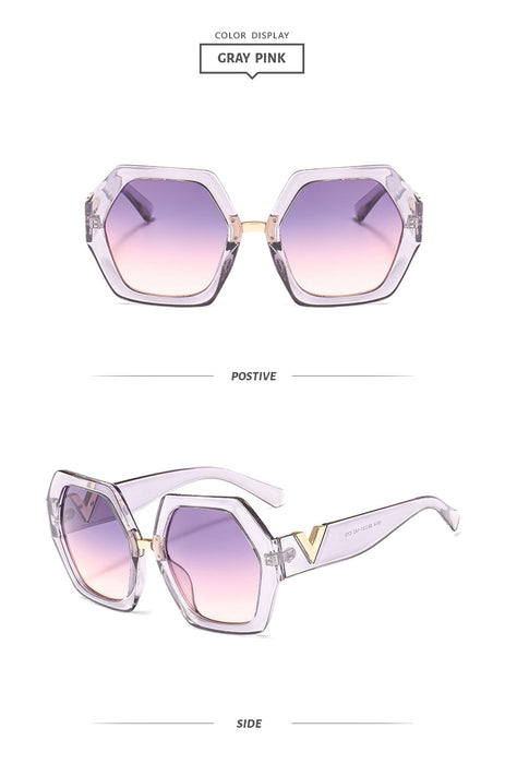 Thick Frame Sunglasses Women's large frame V-shaped Leopard Print