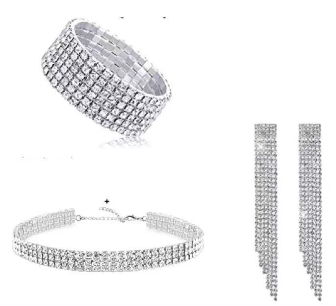 New Female Jewelry Popular Necklace Earrings Bracelet Three Piece Set