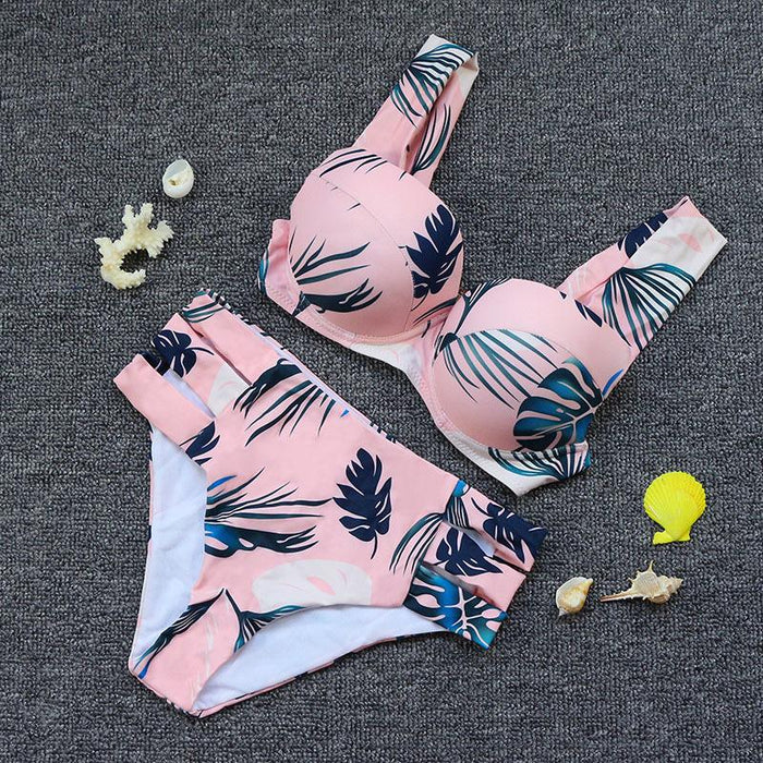 Fresh Printed Sexy Split Bikini Swimsuit