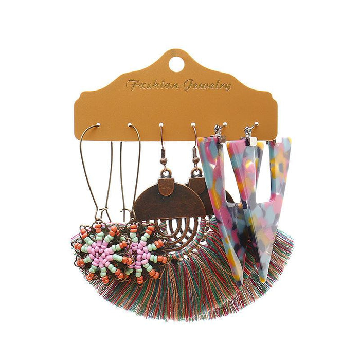 3 pairs/set Earrings Bohemian Style Jewelry X0X36218