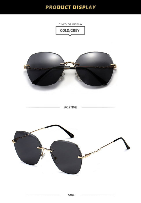 Metal sunglasses irregular Retro