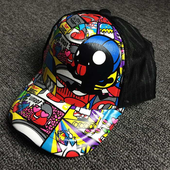 Summer Children's Cartoon Graffiti Parent-child Sunshade Cap